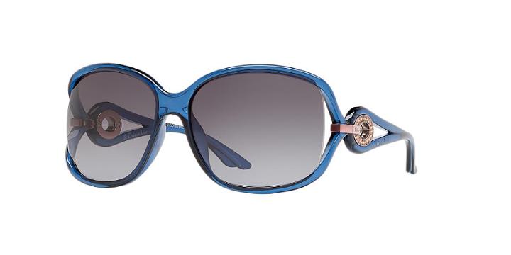 Dior Volute Strass Blue Rectangle Sunglasses