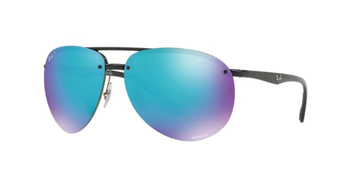 Ray-ban Rb4293ch 64 Black Aviator Sunglasses