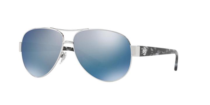 Tory Burch Silver Aviator Sunglasses - Ty6057