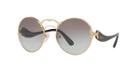 Prada Pr 55ts 57 Gold Round Sunglasses