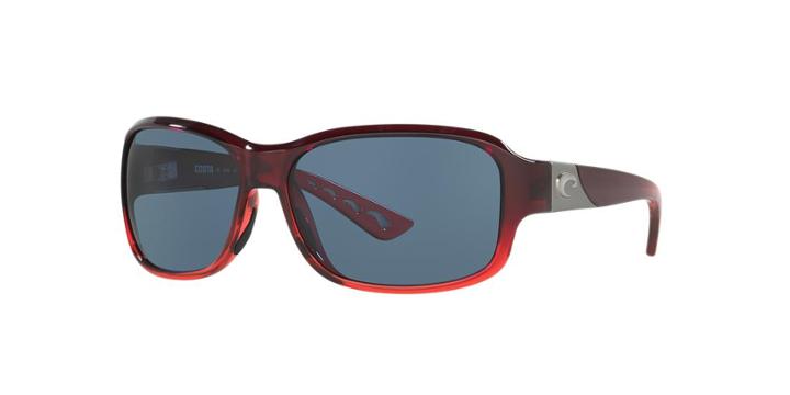 Costa Del Mar Inlet Polarized Burgundy Rectangle Sunglasses
