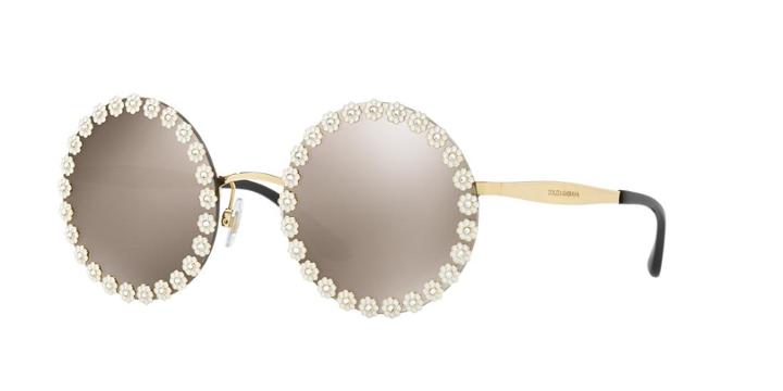 Dolce &amp; Gabbana Dg2173b 56 Gold Round Sunglasses