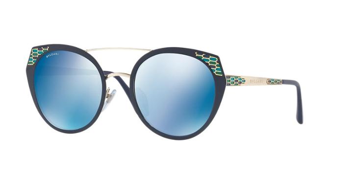 Bvlgari 53 Serpenteyes Blue Round Sunglasses - Bv6095