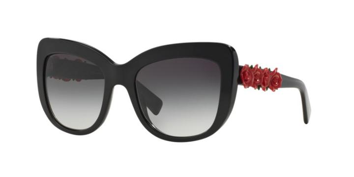 Dolce &amp; Gabbana Dg4252 55 Black Cat Sunglasses