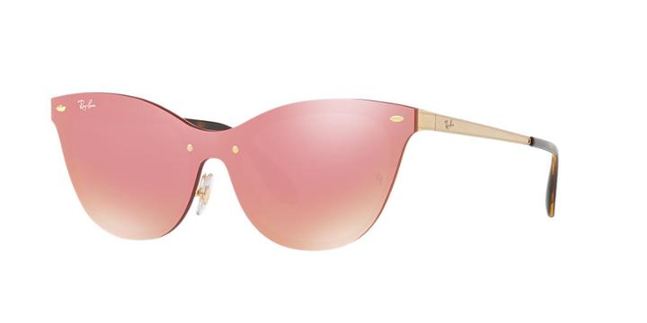 Ray-ban Blaze Cat-eye Eye Flat Lens Gold Sunglasses - Rb3580n