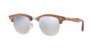 Ray-ban Rb3016m 51 Clubmaster Wood Silver Square Sunglasses