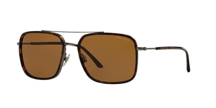 Giorgio Armani Gunmetal Matte Square Sunglasses - Ar6031