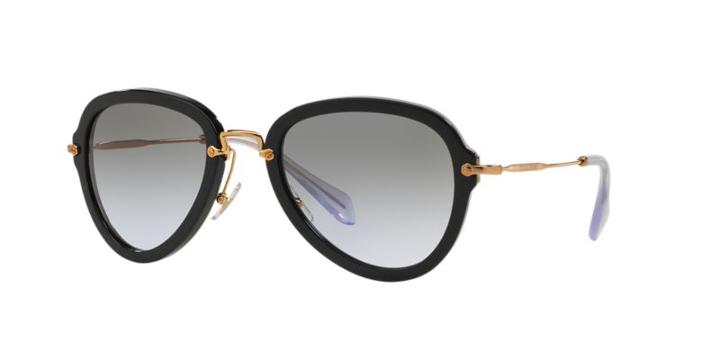 Miu Miu Mu 03qs 55 Black Aviator Sunglasses