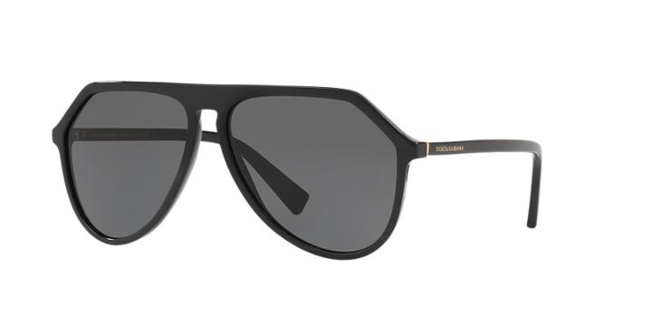 Dolce &amp; Gabbana 59 Black Pilot Sunglasses - Dg4341