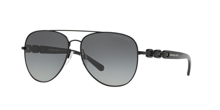 Michael Kors 58 Pandora Black Matte Aviator Sunglasses - Mk1015