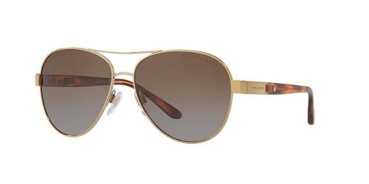 Ralph Lauren 59 Gold Aviator Sunglasses - Rl7054q