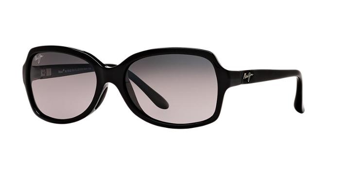 Maui Jim Cloud Break Black Rectangle Sunglasses, Polarized