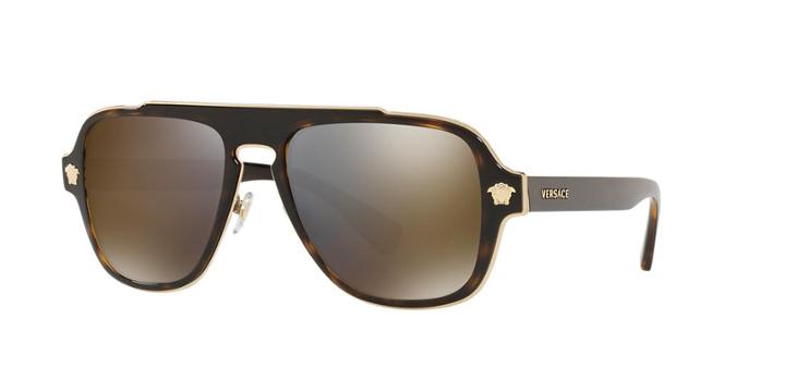 Versace 56 Tortoise Square Sunglasses - Ve2199