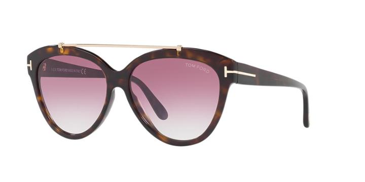 Tom Ford Livia 58 Tortoise Square Sunglasses - Ft0518