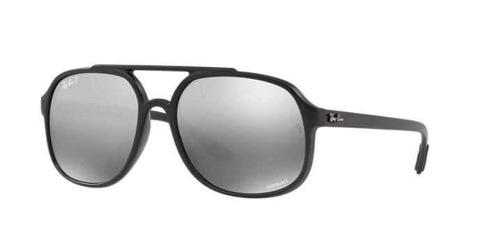 Ray-ban Rb4312ch 57 Black Matte Wrap Sunglasses