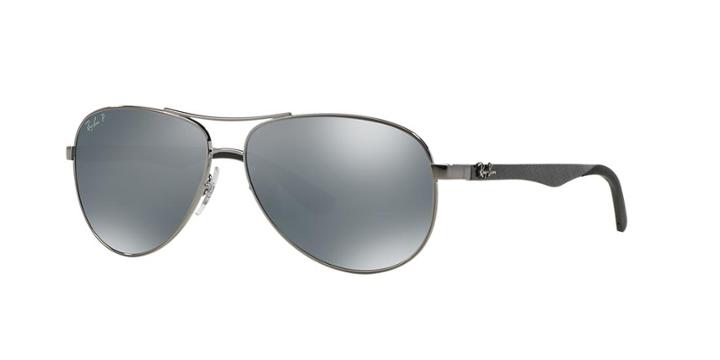 Ray-ban Carbon Fibre Gunmetal Wrap Sunglasses - Rb8313