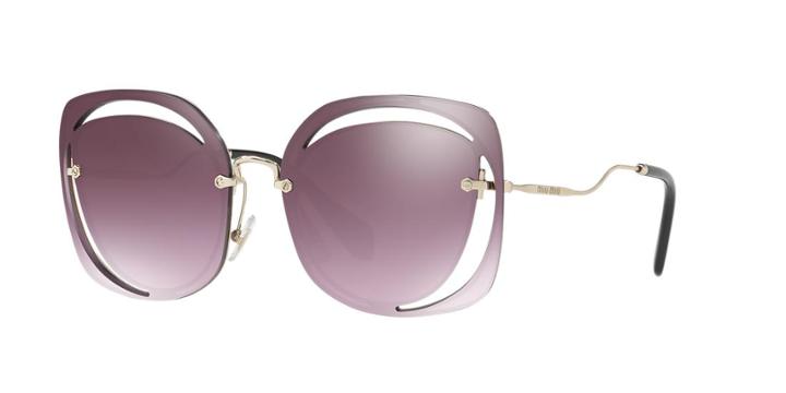 Miu Miu Mu 54ss Gold Square Sunglasses