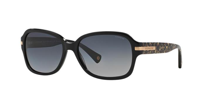 Coach Amber Black Rectangle Sunglasses - Hc8105