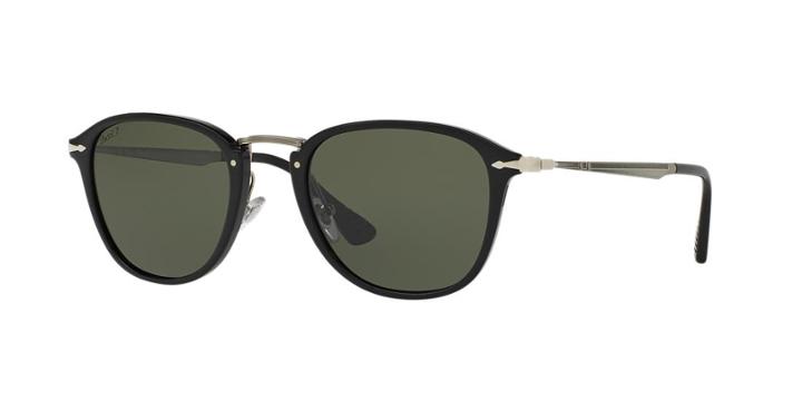 Persol 52 Black Square Sunglasses - Po3165s