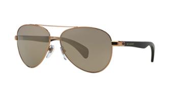 Bvlgari Rose Gold Aviator Sunglasses - Bv5032tk