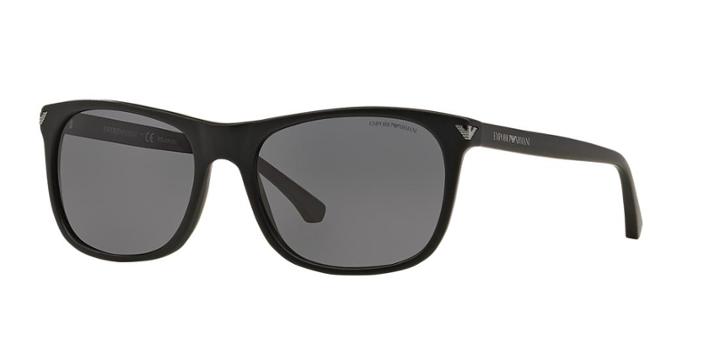 Emporio Armani Black Matte Rectangle Sunglasses - Ea4056