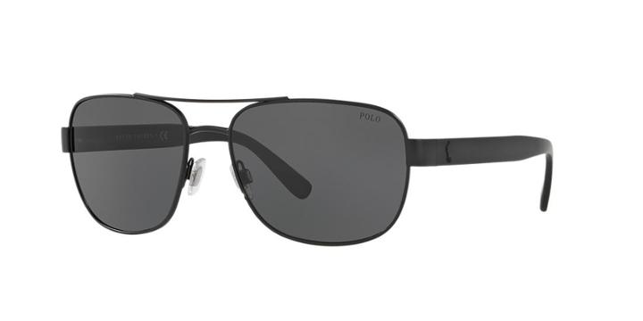 Polo Ralph Lauren Black Matte Square Sunglasses - Ph3101