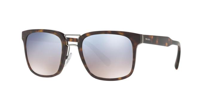Prada Pr 14ts 53 Brown Rectangle Sunglasses