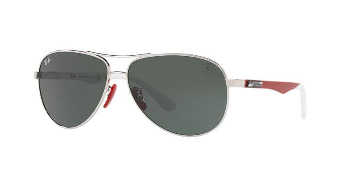 Ray-ban Rb8313m Scuderia Ferrari Silver Aviator Sunglasses