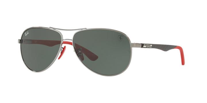 Ray-ban Rb8313m Scuderia Ferrari Gunmetal Aviator Sunglasses