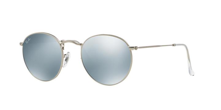 Ray-ban Round Metal Silver Matte Sunglasses - Rb3447