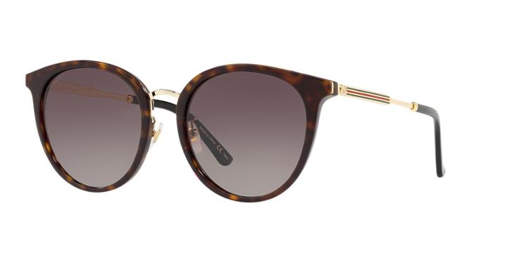 Gucci Gg0204sk 56 Tortoise Oval Sunglasses