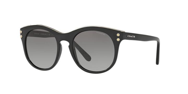 Coach 51 Black Round Sunglasses - Hc8190