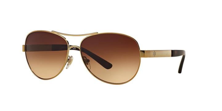 Tory Burch Gold Aviator Sunglasses - Ty6047