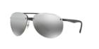 Ray-ban Rb4293ch 64 Black Matte Aviator Sunglasses