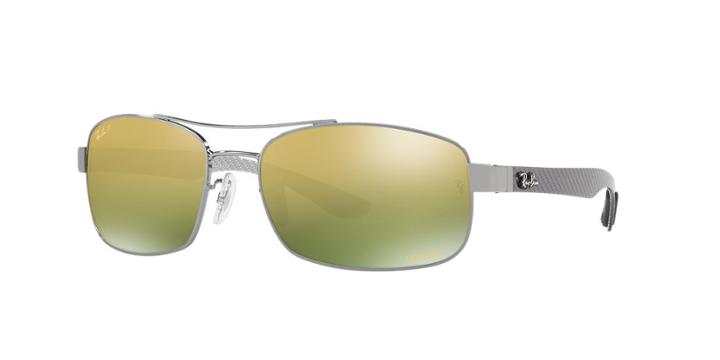 Ray-ban Rb8318ch Gunmetal Rectangle Sunglasses