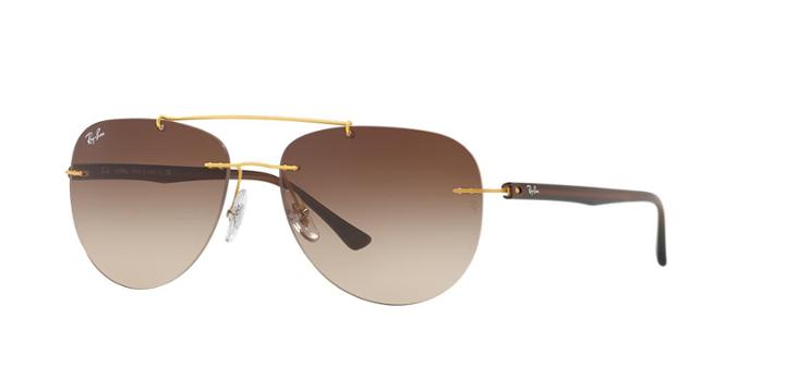 Ray-ban 57 Gold Panthos Sunglasses - Rb8059