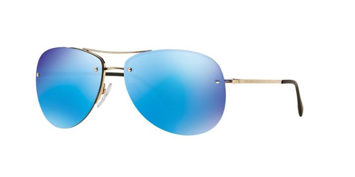 Prada Linea Rossa Ps 50rs Gold Aviator Sunglasses