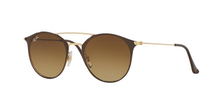 Ray-ban 52 Brown Round Sunglasses - Rb3546
