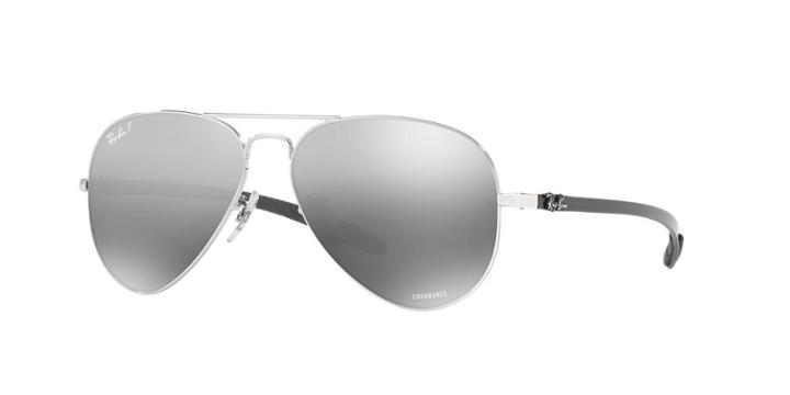 Ray-ban Rb8317ch 58 Silver Aviator Sunglasses