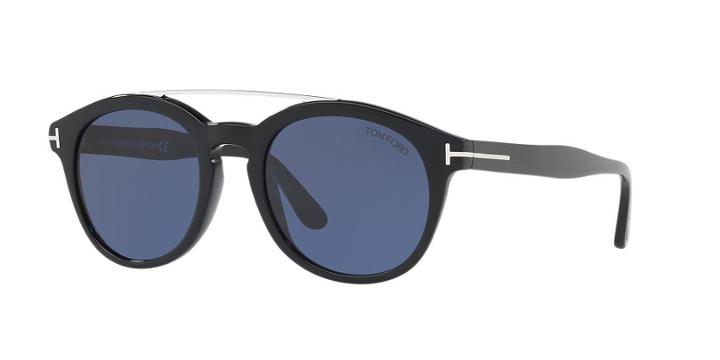Tom Ford Newman 53 Black Round Sunglasses - Ft0515