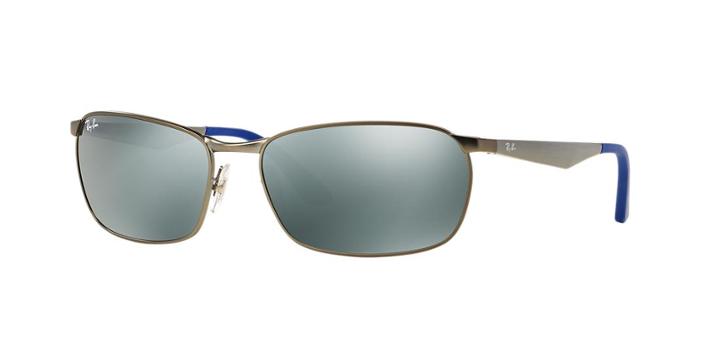 Ray-ban Gunmetal Matte Rectangle Sunglasses - Rb3534