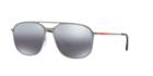 Prada Linea Rossa Ps 53ts 56 Gunmetal Wrap Sunglasses
