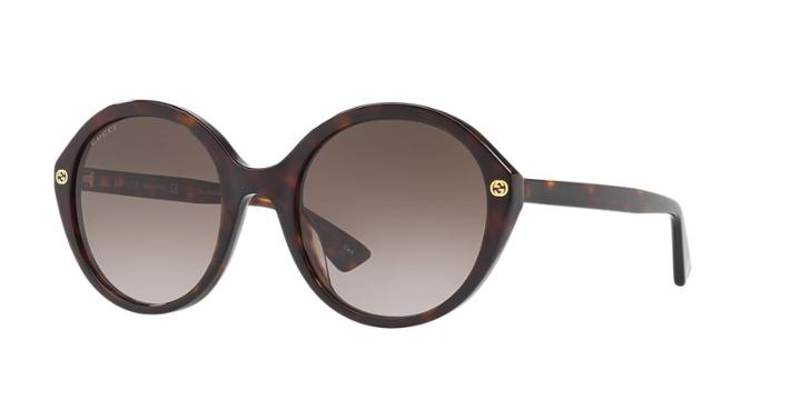 Gucci Gg0023s 55 Tortoise Round Sunglasses
