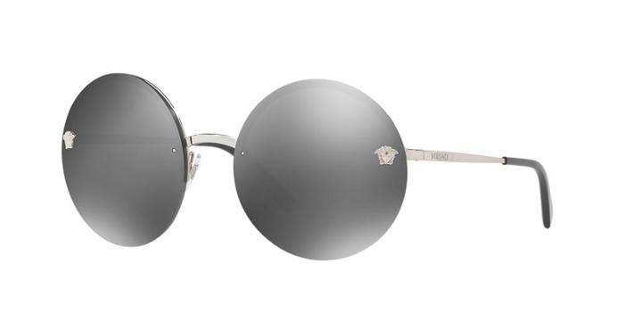 Versace 59 Silver Round Sunglasses - Ve2176