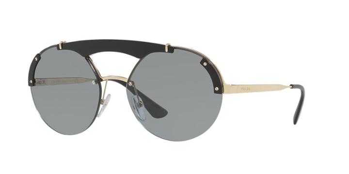 Prada Pr 52us 37 Gold Round Sunglasses