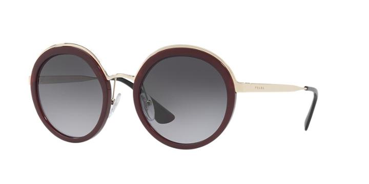 Prada Pr 50ts 54 Burgundy Round Sunglasses