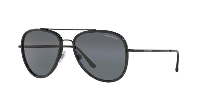 Giorgio Armani Black Matte Aviator Sunglasses - Ar6039