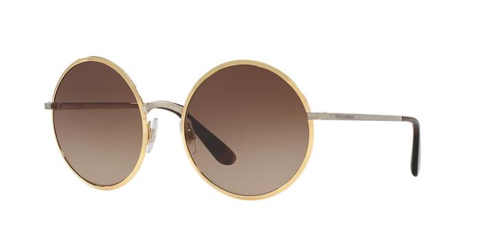 Dolce &amp; Gabbana Gold Round Sunglasses - Dg2155
