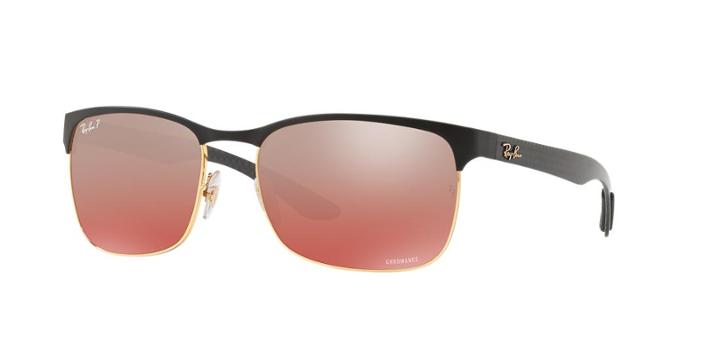 Ray-ban Rb8319ch 60 Gold Rectangle Sunglasses