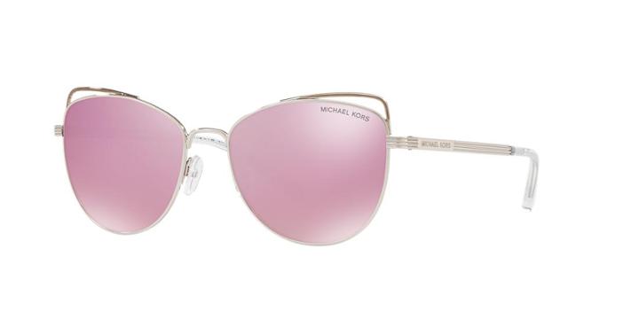 Michael Kors 55 St. Lucia Silver Cat-eye Sunglasses - Mk1035
